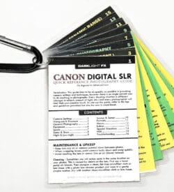 DSLR Cheat Sheet Cards for Canon DSLR and Mirrorless Camera Bodies